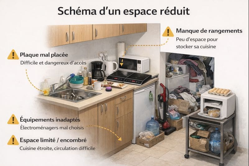 Pourquoi aménager une cuisine studio est un vrai défi : contraintes de surface, bruit et ergonomie