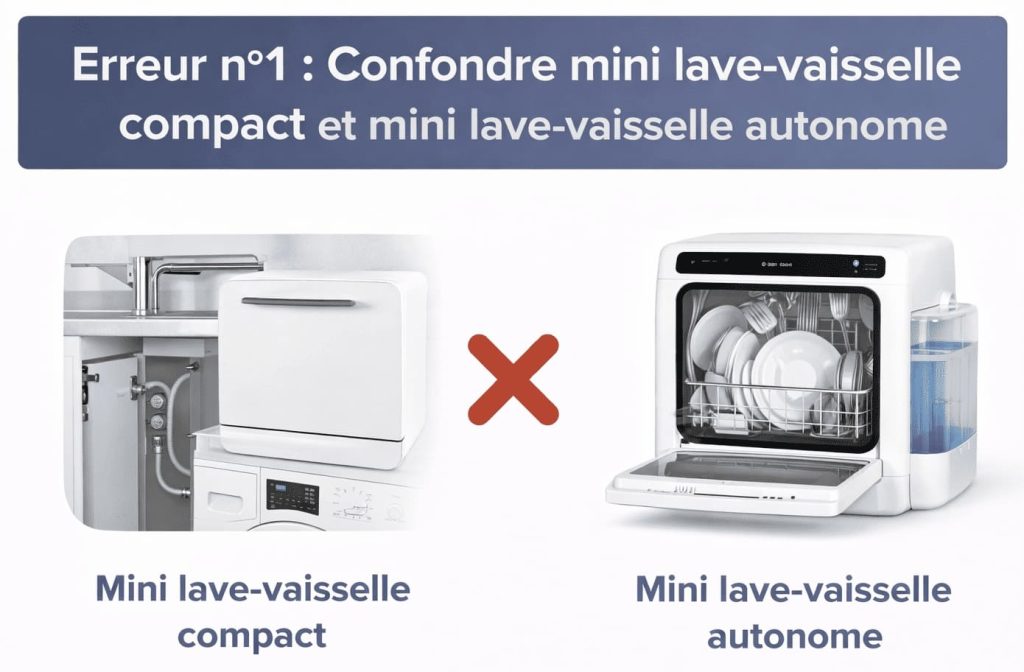 Différence entre mini lave-vaisselle compact et mini lave-vaisselle autonome sans arrivée d’eau