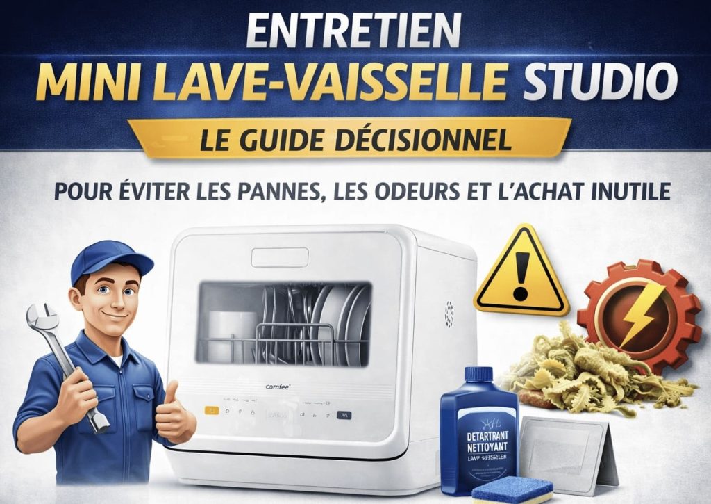Entretien mini lave-vaisselle studio – guide pratique pour éviter pannes, odeurs et achats inutiles